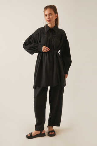 Nervürlü Tensel Takım Siyah - 12