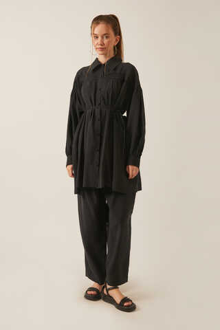 Nervürlü Tensel Takım Siyah - 1