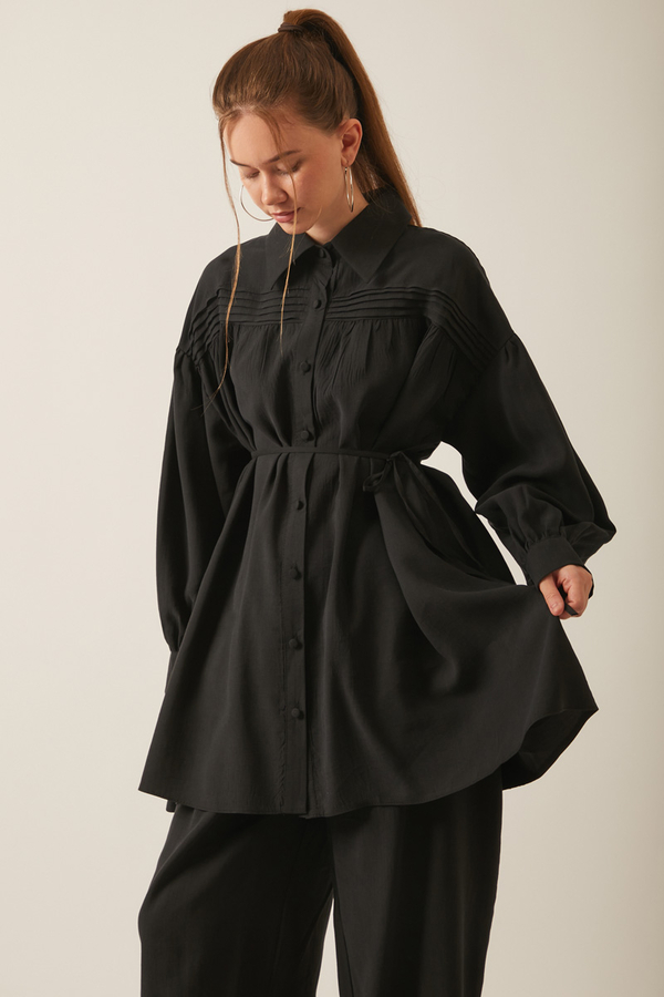 Nervürlü Tensel Takım Siyah - 8