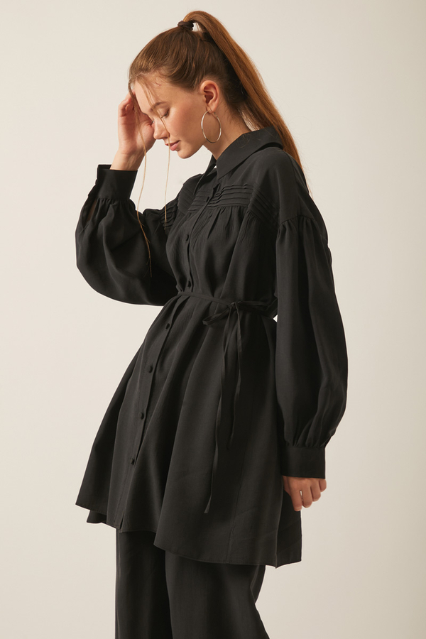 Nervürlü Tensel Takım Siyah - 3