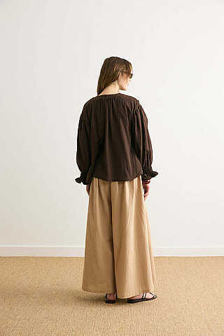 Nervürlü Vual Gömlek Acı Kahve - 6