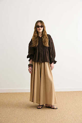 Nervürlü Vual Gömlek Acı Kahve - 3