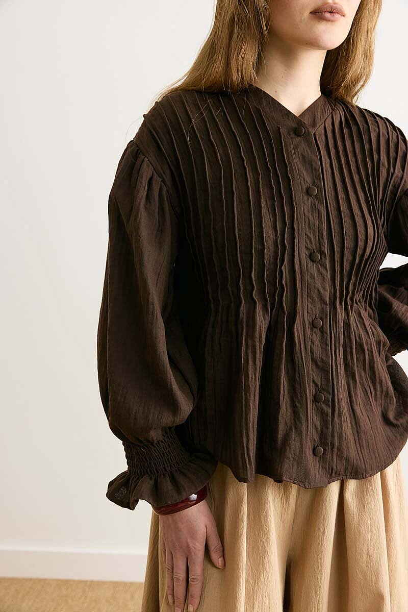 Nervürlü Vual Gömlek Acı Kahve - 4