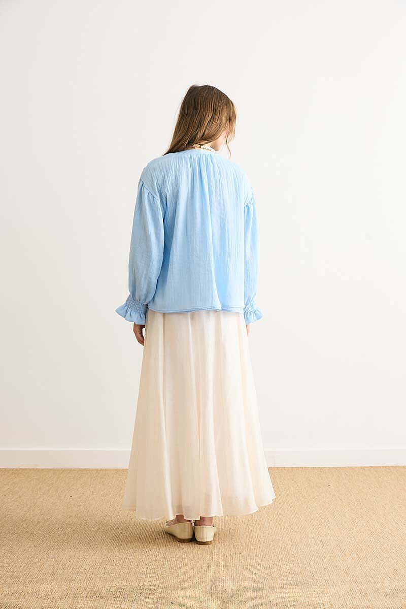 Nervürlü Vual Gömlek Bebe Mavisi - 6