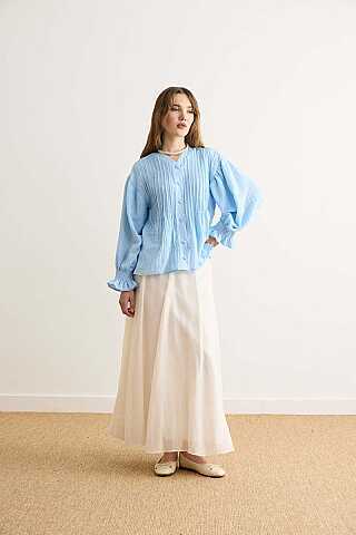 Nervürlü Vual Gömlek Bebe Mavisi - 5