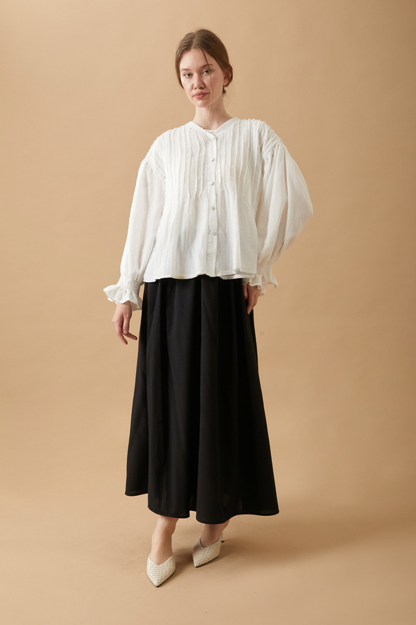 Nervürlü Vual Gömlek Beyaz - 17