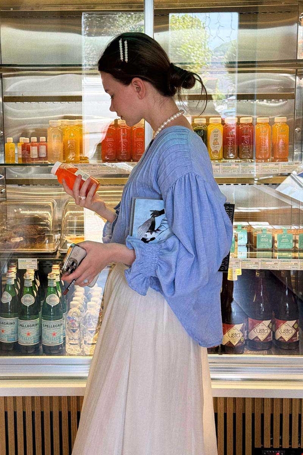 Nervürlü Vual Gömlek Mavi (1)