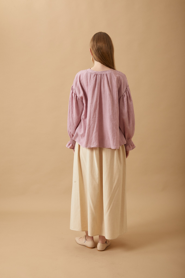 Nervürlü Vual Gömlek Pudra - 20