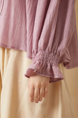 Nervürlü Vual Gömlek Pudra - 13