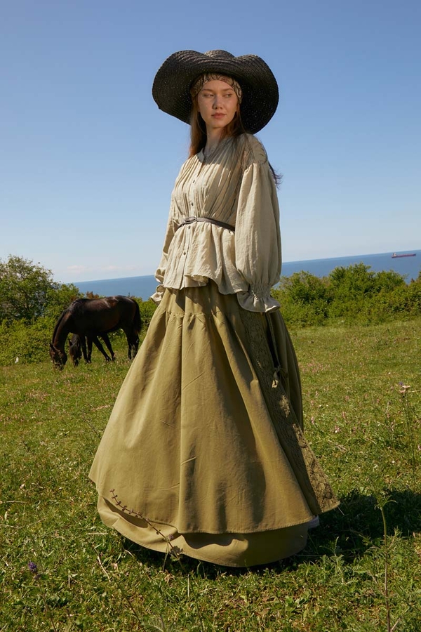 Nervürlü Vual Gömlek Taş - 3