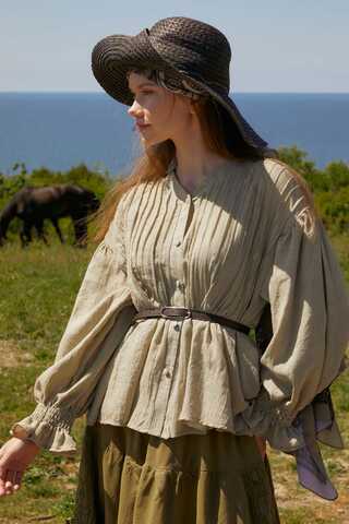 Nervürlü Vual Gömlek Taş - 5