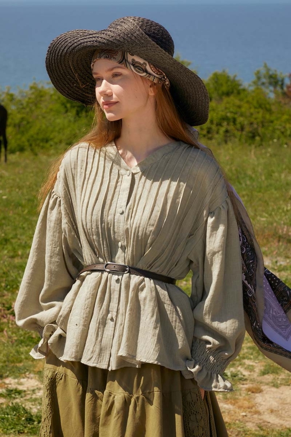 Nervürlü Vual Gömlek Taş - 9