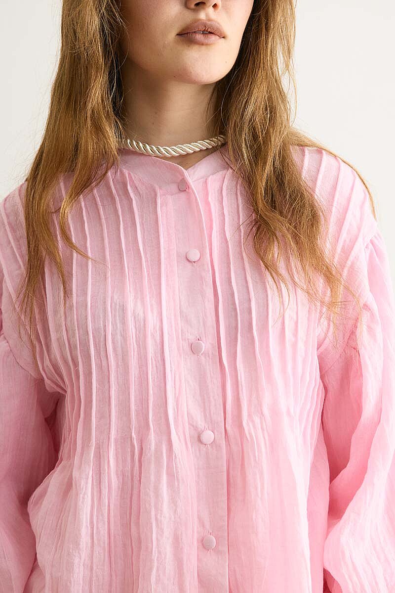 Nervürlü Vual Gömlek Toz Pembe - 6