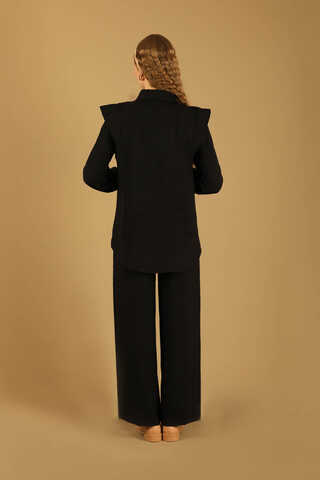 Omuz Detaylı Tunik Takım Siyah - 5