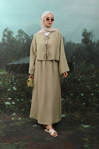 Önden Bağcıklı Etek Takım Mint - 1