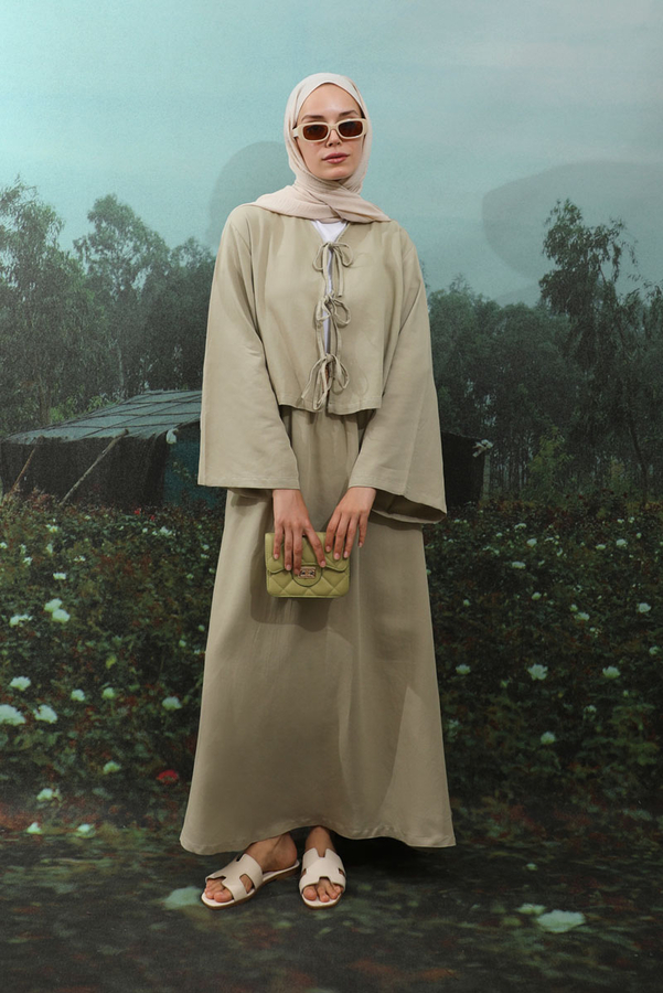 Önden Bağcıklı Etek Takım Mint - 2