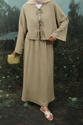 Önden Bağcıklı Etek Takım Mint - 3