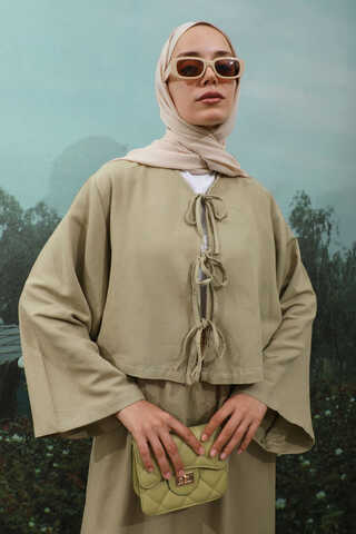 Önden Bağcıklı Etek Takım Mint - 5