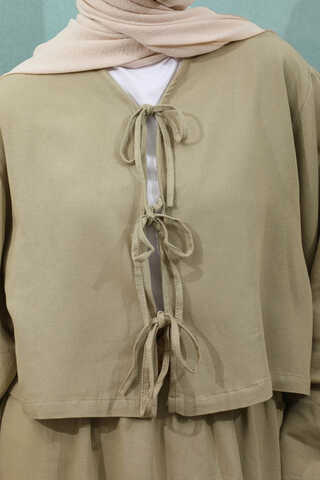 Önden Bağcıklı Etek Takım Mint - 6