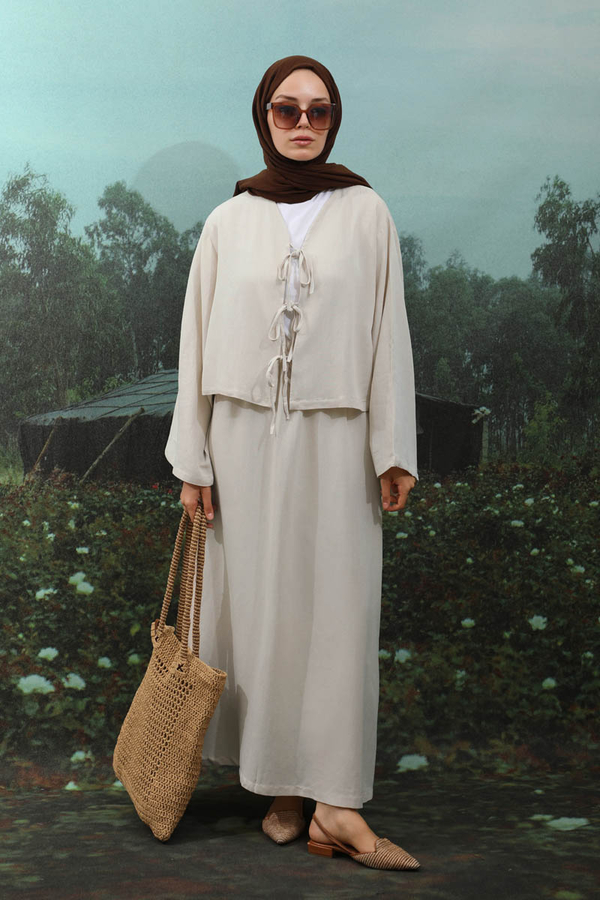 Önden Bağcıklı Etek Takım Taş - 1