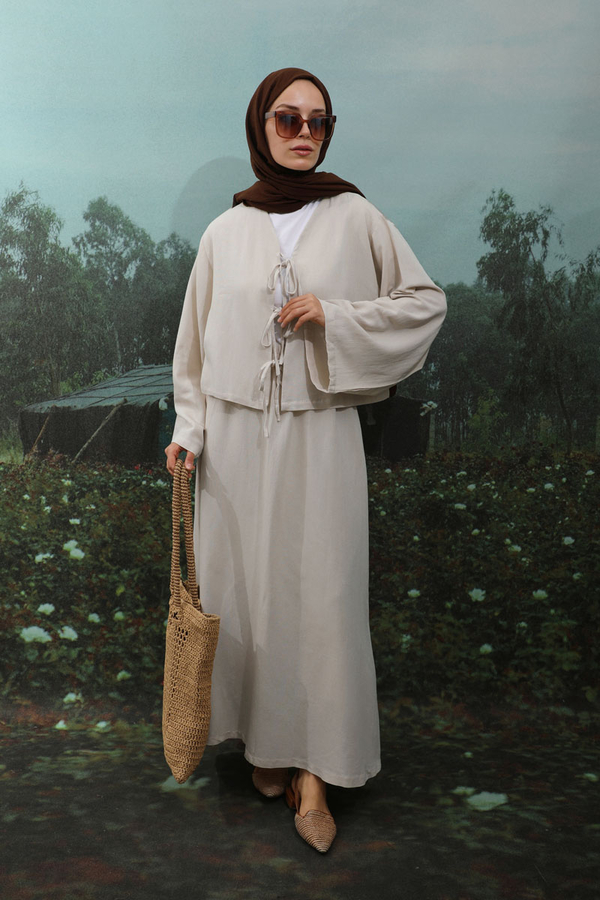 Önden Bağcıklı Etek Takım Taş - 3