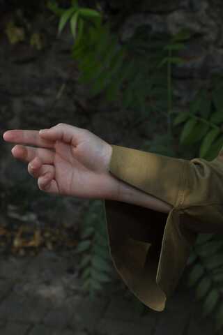 Önden Bağlamalı Abaya Haki - 5