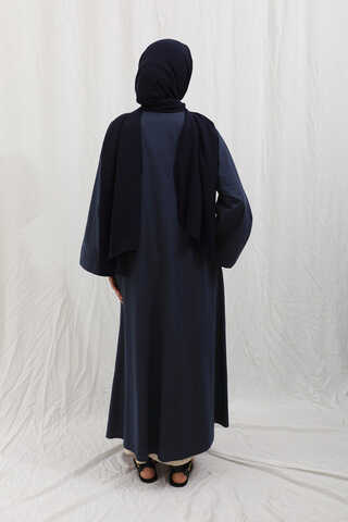 Önden Bağlamalı Abaya Lacivert - 12