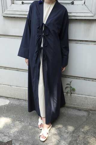 Önden Bağlamalı Abaya Lacivert - 1