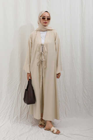 Önden Bağlamalı Abaya Taş - 6