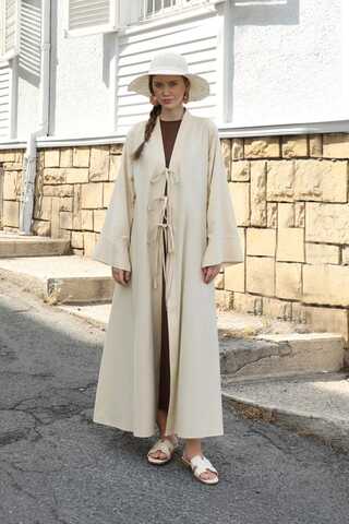 Önden Bağlamalı Abaya Taş - 2