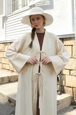 Önden Bağlamalı Abaya Taş - 3