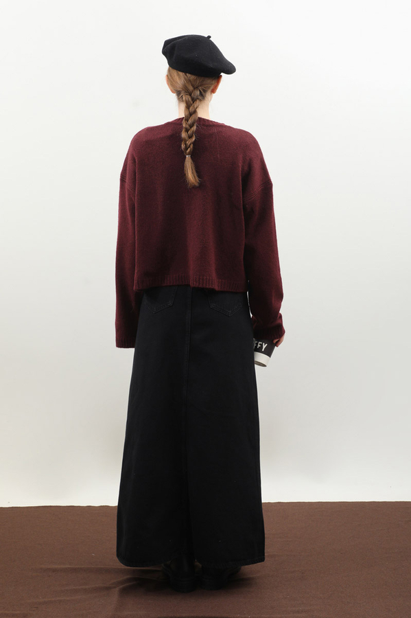 Önü Bağcıklı Hırka Bordo - 10