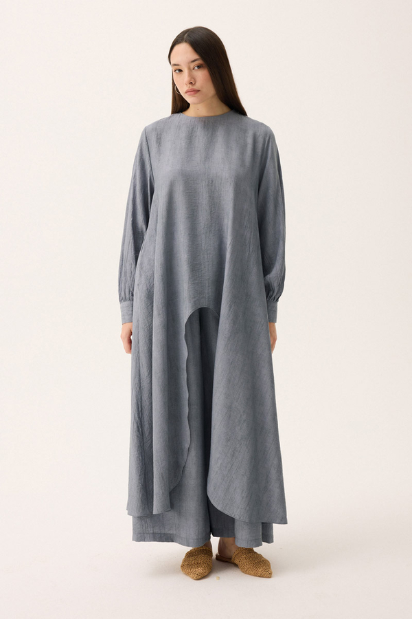 Önü Oval Kesim Takım Gri - 7