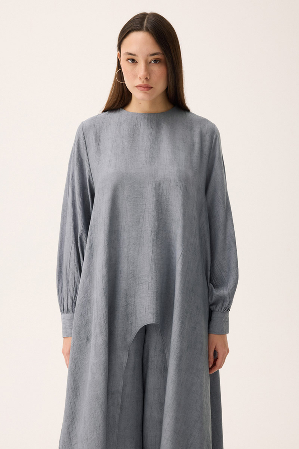 Önü Oval Kesim Takım Gri - 6