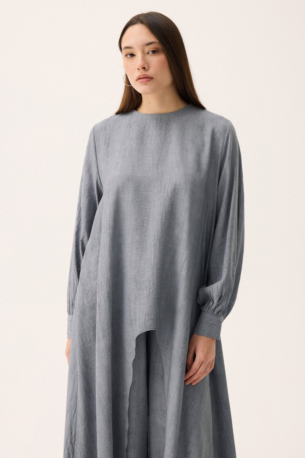 Önü Oval Kesim Takım Gri - 5