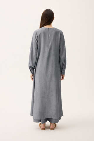 Önü Oval Kesim Takım Gri - 13