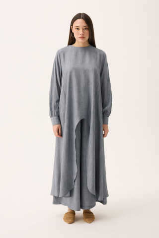 Önü Oval Kesim Takım Gri - 1