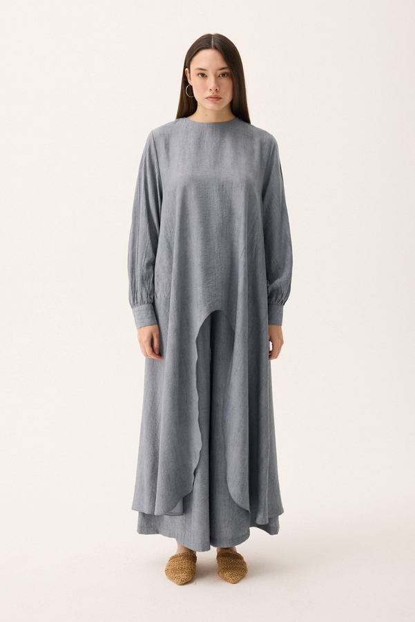 Önü Oval Kesim Takım Gri 