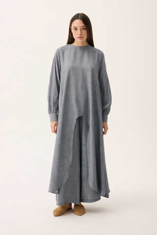 Önü Oval Kesim Takım Gri - 3