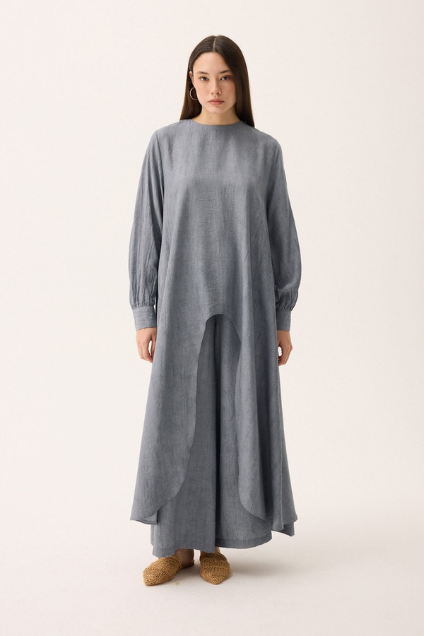 Önü Oval Kesim Takım Gri - 3