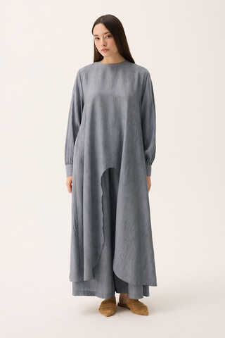 Önü Oval Kesim Takım Gri - 7