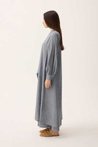 Önü Oval Kesim Takım Gri - 8