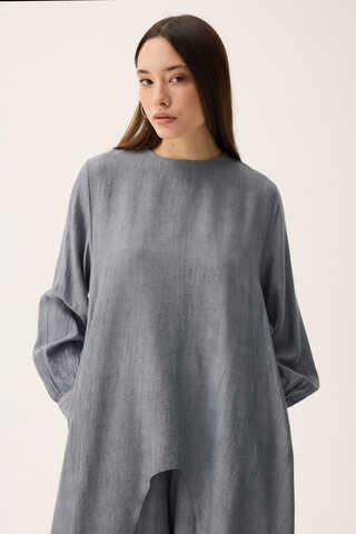 Önü Oval Kesim Takım Gri - 11