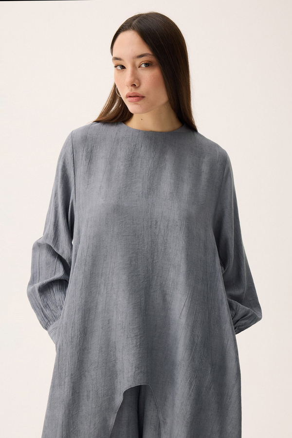 Önü Oval Kesim Takım Gri - 11