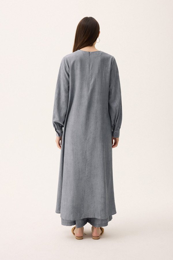 Önü Oval Kesim Takım Gri - 13