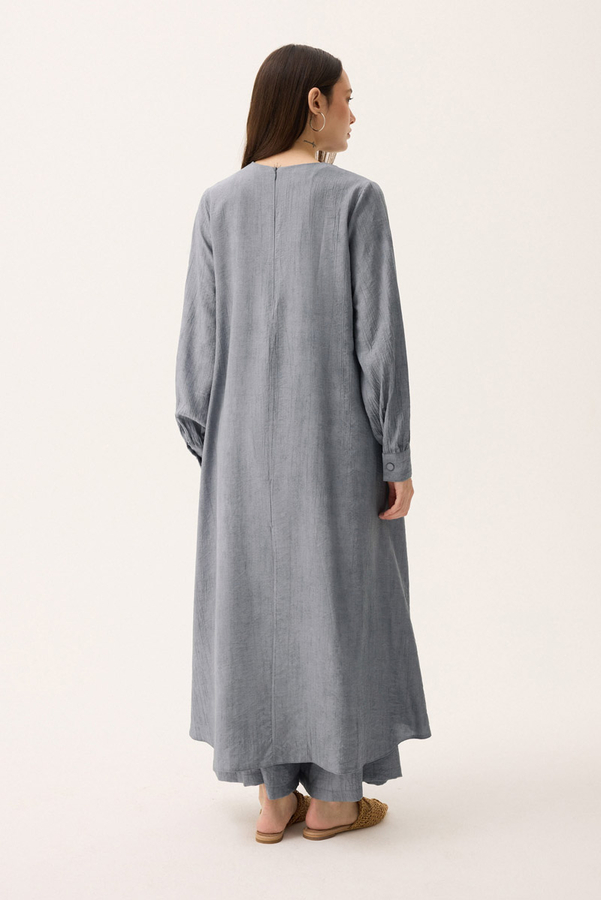 Önü Oval Kesim Takım Gri - 14