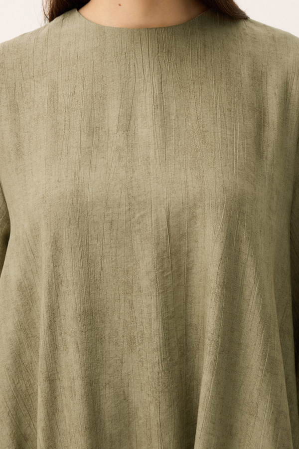 Önü Oval Kesim Takım Haki - 4