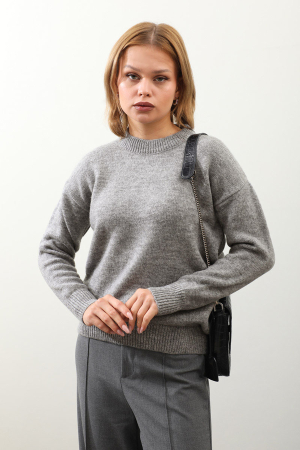 Önü Oval Kısa Kazak Gri - 6