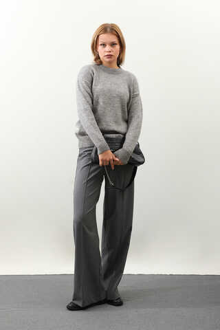 Önü Oval Kısa Kazak Gri - 2