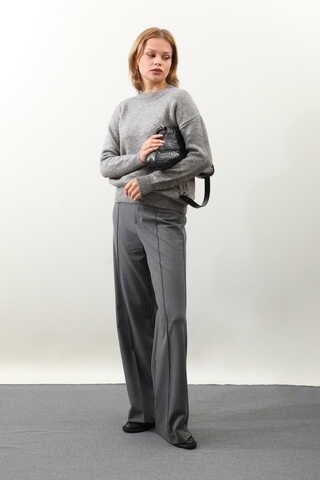 Önü Oval Kısa Kazak Gri - 3